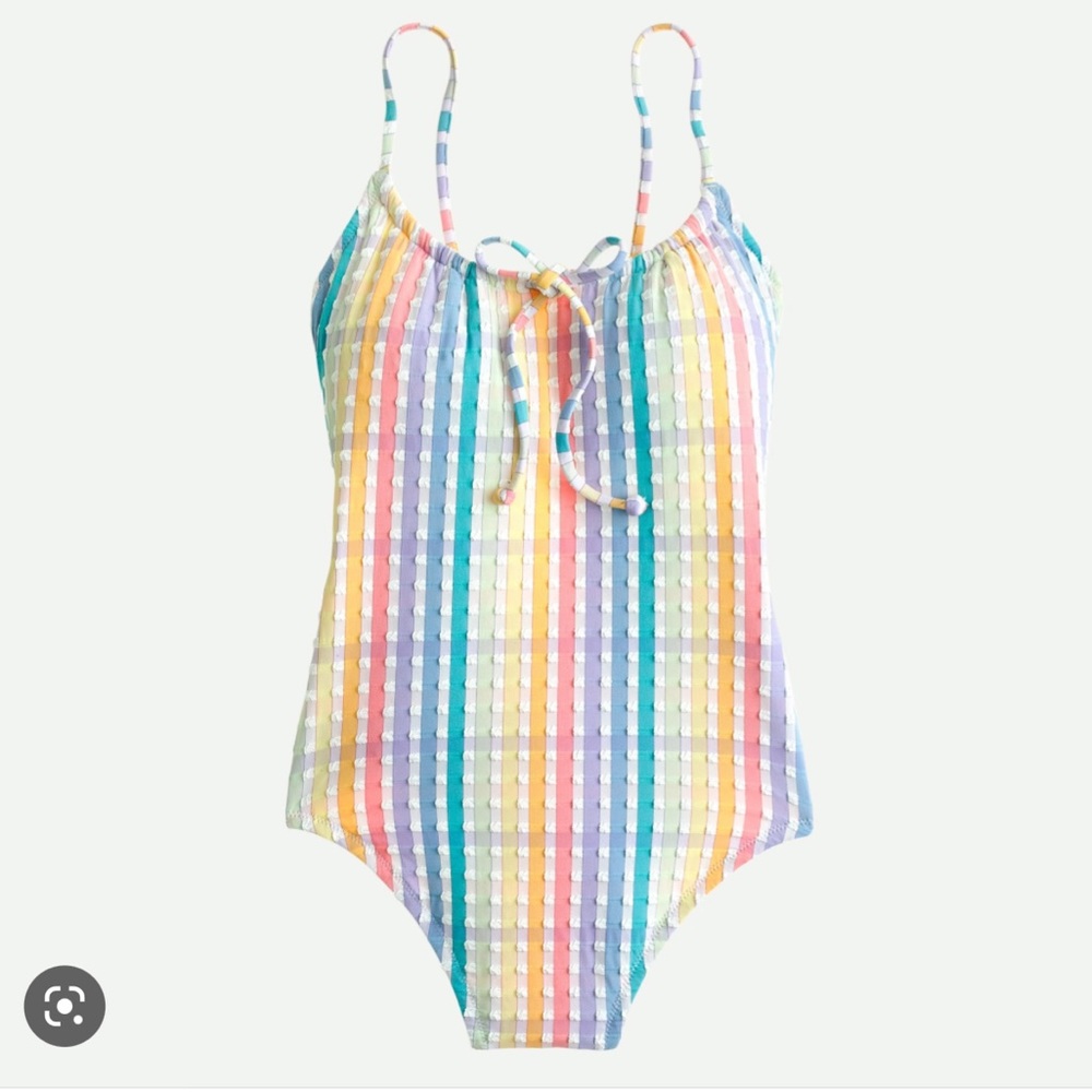 NWT Jcrew Rainbow Seersucker One-Piece Size 6